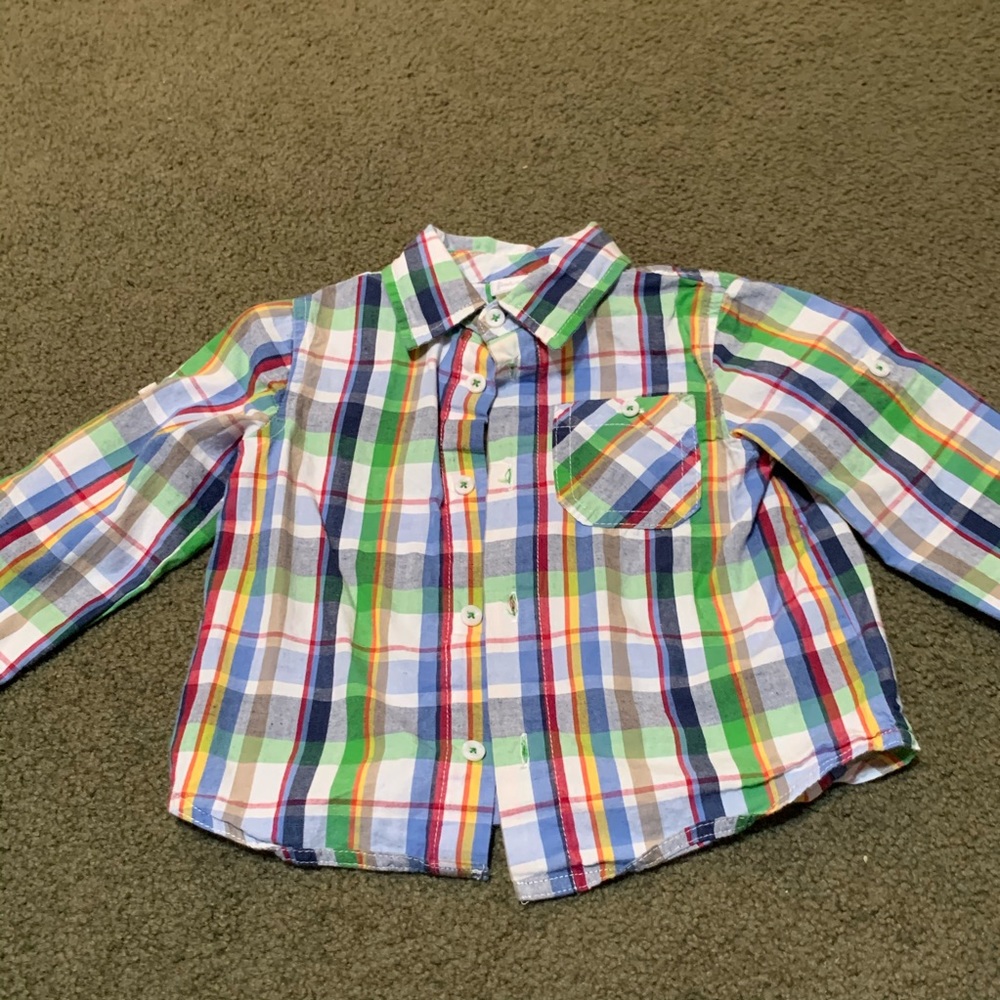 Boys plaid button down.